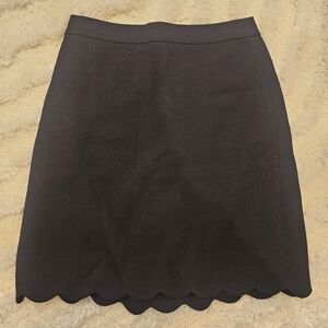 LOFT Black Scalloped Mini Skirt